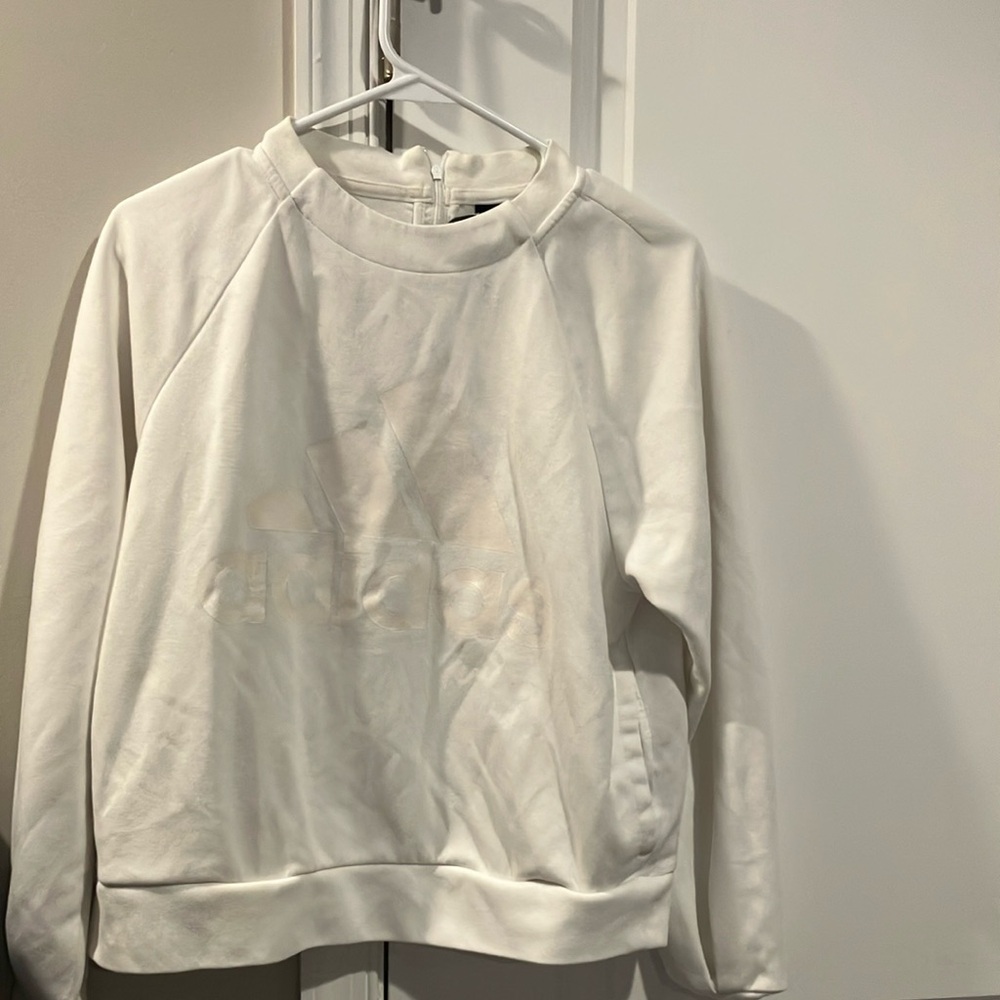 Adidas Classic White Crewneck Sweatshirt
